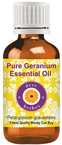 Deve Herbes Pure Geranium olio essenziale (Pelargonium graveolens) 100% naturale qualità terapeutica distillata a vapore.