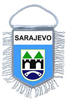 Akachafactory Wimpel mini Flagge Fahne flaggen miniflagge Sarajevo bosnien