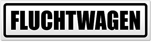 Kiwistar - Autoaufkleber - Fluchtwagen - Hinweis Sticker selbstklebend für Kfz, Fahrrad, PKW, LKW - 60cm - Schwarz - Auto Aufkleber Heckscheibe, Stoßstange