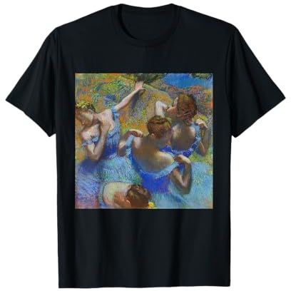 Edgar Degas Ballerina's in Blue Ballet Impressionism Art T-Shirt