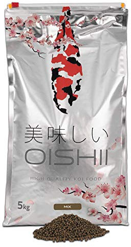 Oishii Koi Company Futtermix • 5k Premium Koifutter 4mm teilweise sinkend • Für alle Jahreszeiten: Frühjahr, Sommerfutter, Herbstfutter, Winterfutter