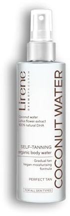 Lirene Perfect Tan Organic Bronzing Body Water Mist, 200ml, Water-in-Spray for Fair to Medium Skin, Up to 5 Days Tan, Non-Staining