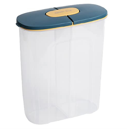SYXL 84.5oz Getreidespender Luftdichtes Glas Trockenkostspender PP Material trockener Lebensmittelspender-Kunststoff-Speichercontainer, klar (Color : Green)