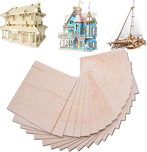 10pcs Hojas de Madera Balsa Placa de Madera Modelo Artesanía DIY Modelo Placa de Madera (200mm X 100mm X 1mm)