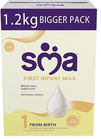 SMA First Infant Baby Infant Milk Milk Pro Powder Formula , from birth , 1.2 kg (Pack of 1),packaging may vary 2 x 600g