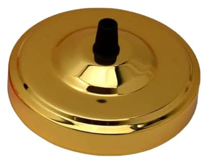 LEDSone French Gold Metal Ceiling Rose Pendant Light Fitting 100mm Round Canopy Cover Plate with Cable Grip for Hanging Light Fixtures Chandeliers and Pendant Lamps Decorative Ceiling Plate Kit