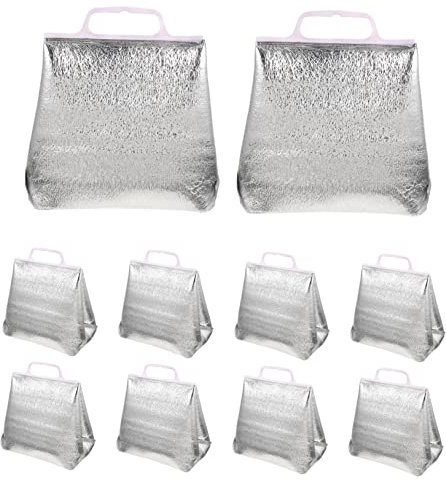 BESTonZON 10 Stück Isolierte Tasche Zum Mitnehmen Tragbare Thermotasche Für Lebensmitteltransport Multifunktionale Lebensmitteltasche Mit Großem Fassungsvermögen Für Gemüse Picknickmahlzeite