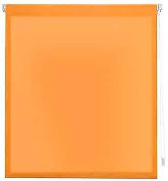 Decorblind | EasyFix Translucent Roller Blind, No Tools and No Drilling, Blind Size: 87 x 180 cm Width x Length/Fabric Dimensions: 84 x 175 cm – Plain Orange Blind, Window Blinds