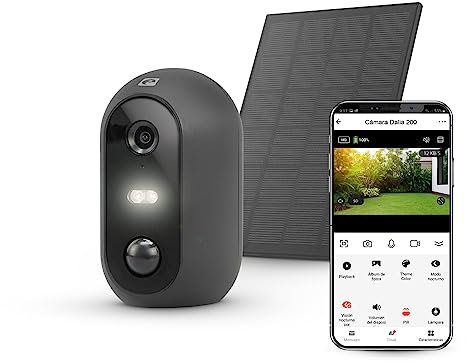 Garza Telecamera di Sorveglianza Solare Senza Fili e Intelligente 1080p, HD, con Rilevamento Movimento, Visione Notturna a Colori, IP Wifi, 2.4 Ghz, Controllo Remoto tramite App