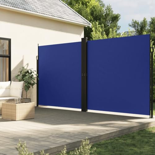 Gecheer Tenda da Sole Laterale,Paravento, da Sole Laterale Retrattile Blu 200x600 cm PLZ2344