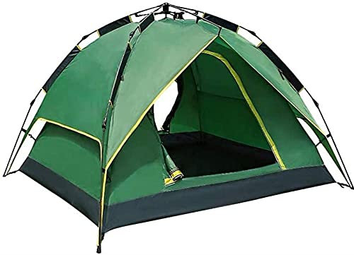 Zelt, Doppellagiges Pop-Up-Zelt für 3 bis 4 Personen, wasserdichtes Camping-Kuppelzelt mit 2 Türen und belüftetem Netzfenster für Wandercamping Warm as Ever