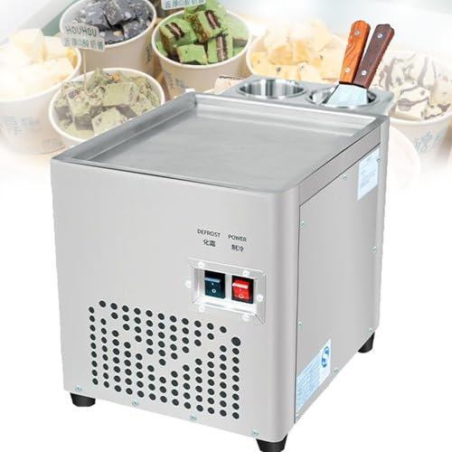 Commercial Ice Cream Roll Machine,Fried Ice Cream Roll Machine 220w,Homemade Fried Yogurt Machine,Making Ice Cream,Sorbet,Smoothie Bowl
