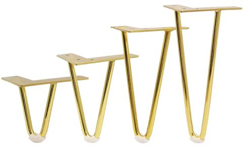 4 Stück Gold Haarnadel Tischbeine für Couchtisch Kleiderschrank Nachttisch Schrank Stühle Metall Möbel Unterstützung Füße Haarnadel Beine für Heimwerker-Projekt (20 cm (7,87 Zoll)