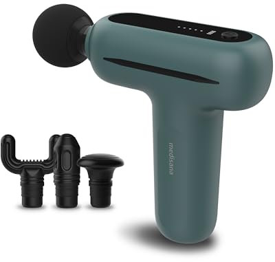 medisana MG 200 Mini Massage Gun, Massagepistole mit 4 Aufsätzen, Massagegerät mit Smart-Modus und 5 Intensitätsstufen zur Entspannung und Massage, lange Akkulaufzeit, mit Aufbewahrungsbox