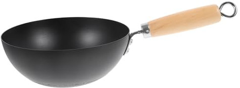 SHOWERORO Wok Japonés Pequeño Sin Recubrimiento Antiadherente Sartén De Hierro Resistente Para Gas y Cocina Doméstica Diseño Simple Para Freír y Asar Al Aire