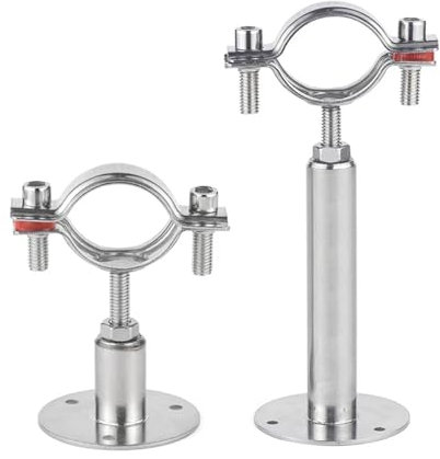 LTRAJUYNH 1pc 304 Stainless Steel Tube Pipe Clamp Hanger Stand Off Support Adjustable 30-50mm 50-100mm For 19-108mm OD Pipe(102-108mm L30-50mm)