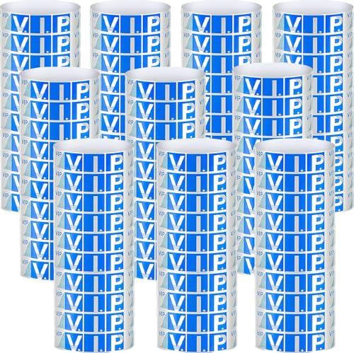 1000 Stück VIP Einlassbänder, BetterJonny Einlassbänder mit VIP Wasserdicht Event Armbänder Papierarmbänder Bedruckbar Securebänder Ideal für Sicherheit bei Veranstaltungen Events Hochzeit (Blau)