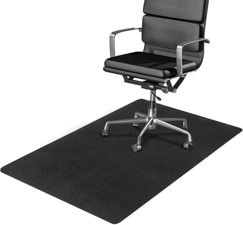 ZOLTA Bodenschutzmatte für Hartböden - 0,05 x 100 x 140 cm Schwarz - Schreibtischstuhl Unterlage - Bürostuhl Matte - Bodenmatte unter Bürostuhl und Schreibtisch - Schreibtischunterlage