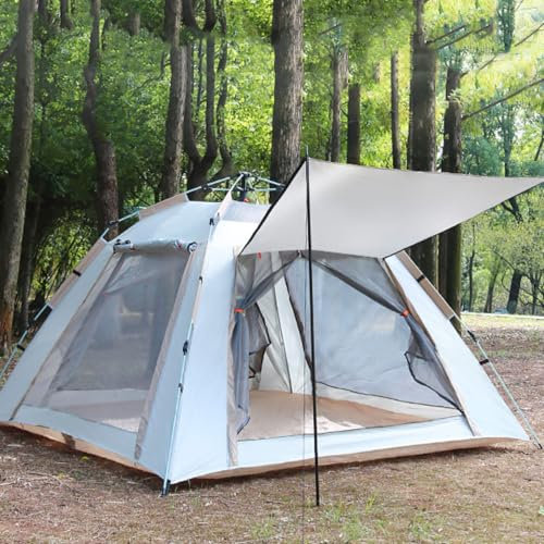 Leichtes Pop Up Wurfzelt 2/3/4Personen Camping Zelt 2 Türen Ultraleicht wasserdicht leicht und einfach zu Bauen Belüftetes 4 Jahreszeiten Kuppelzelt geeignet für Outdoor Wandern und Bergsteigen
