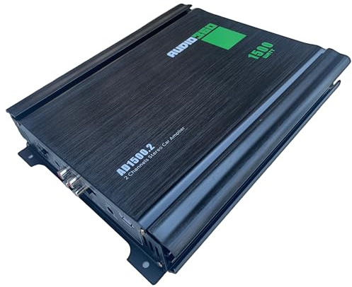 Audio360 AD1500.2 2-Channel Car Audio Amplifier, 1500W Max Power, Compact Class AB Amp with Dual 25A Fuses, 90dB SNR, Stereo/Bridged Mode