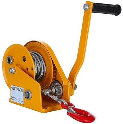 HYBMRQVD Manuelle Winde, 1200 lbs, 20–30 m, Boots-LKW-Ankerwinde, tragbare automatische Handwinde mit Selbstverriegelung, Handwerkzeug-Kabelzieher (1200 lbs x 30 m)