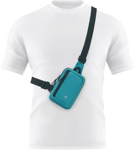Ruijng Wasserdichte Brusttasche Umhängetasche für Damen und Herren | Leichte Crossbody Tasche mit 2 Fächern und verstellbarem Gurt für Joggen, Wandern, Fitness und Outdoor-Aktivitäten
