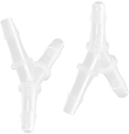 Ctyjia 2 Pcs plastic hose barb fittings, Min. OD 3.5mm Aquarium Air Pump Connectors, Y Shape Airline Tubing Connector, for Irrigation System