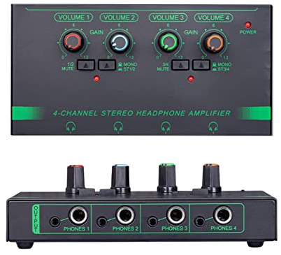 Yooghuge Amplificatore stereo ultra compatto per cuffie multiple a 4/6 canali amplificatore Hi-Fi per potenza 5 V uscita multipla