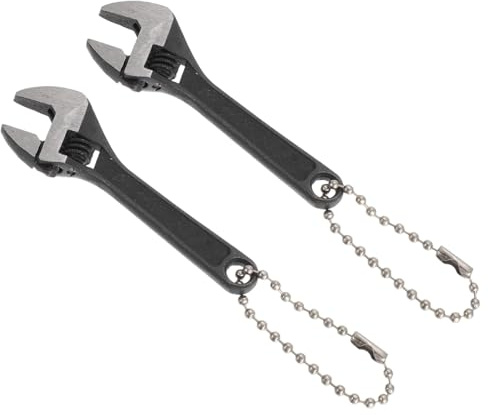PATIKIL 2 Piezas Llave Ajustable Mini 2.5 Acero 45 Negro Pequeña Llave Ajustable De Boca Ancha Con Llavero Para Reparaciones En El Hogar Industria Auto Equipos Micro Negro