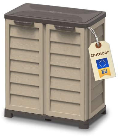 Gartenschrank Wetterfest Outdoor Kunststoff Schrank Kunststoffschrank Mehrzweckschrank Balkonschrank Geräteschrank Terrassenschrank Kellerschrank