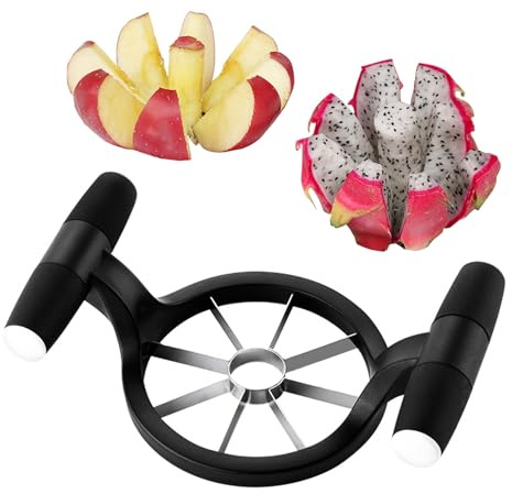 Apple Slicer, 7.5 Inch Extra Large Apple Cutter, 8-Blade Stainless Steel Fruit Slicer, Anti-Slip Rubber Handle for Pears, Potatoes, Tomatoes, Onion