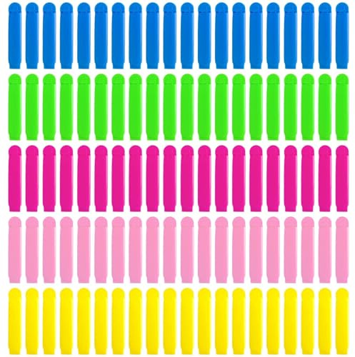 100Pcs Food Bag Clips, 7cm Plastic Sealing Clips for Kitchen Storage & Freezer Bags, Reusable Storage Hacks & Kitchen Gadgets to Keep Snacks, Bread, Toastie, Coffee Fresh