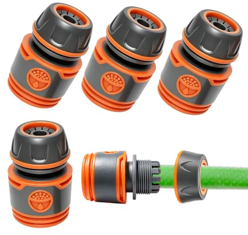 4 Pièces Connecteur Tuyau Arrosage 1/2 Pouce, Raccord Rapide Tuyau Arrosage Universel, Embout Tuyau Arrosage pour Jardin, Adaptateur Robinet Tuyau Arrosage, Raccord Tuyau d'Arrosage sans Accessoires