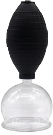 QSTDGVPW Herramienta de Masaje Facial con Ventosas de Vidrio, Ventosa de Vacío para Masaje Facial, Ventosa de Vidrio para, Masaje de Espalda, Muslos, B, Altura 15.2 Cm