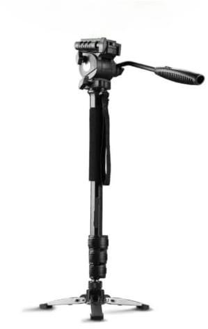 Treppiede monopiede con testa fluida for videocamera DSLR | Treppiede monopiede da viaggio leggero dotato di testa fluida che supporta fotocamere DSLR e videocamere DV