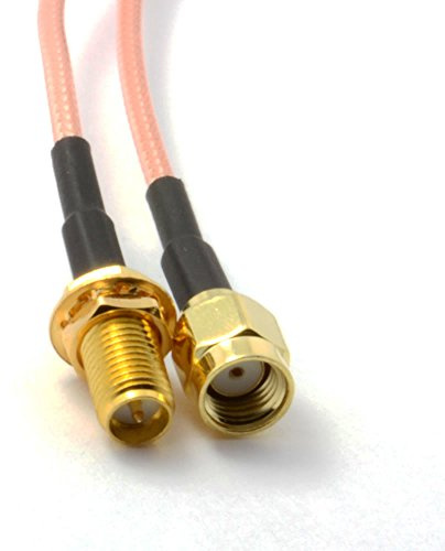kenable WiFi Antenna Extension Cable RP-SMA Male to Female 2.4GHz Wireless Router Lead Gold Plated Low Loss 2m Clear