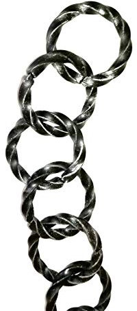 Lorenzferart 3680-5 Ferro battuto-3680-5-Catena per delimitare lampadari Segnalazione-Catena per Lampada, Nero Sfumato Argento, 1 m