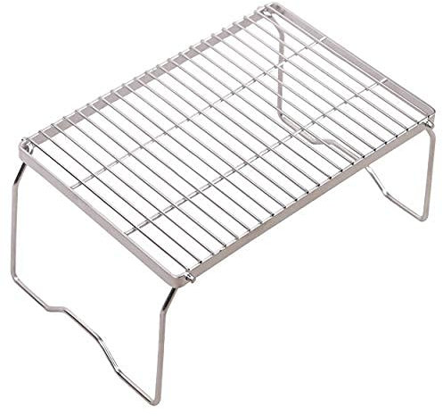 REDCAMP Large Folding Campfire Grill 304 Stainless Steel Grate, Heavy Duty Portable Camping Grill with Legs Carrying Bag