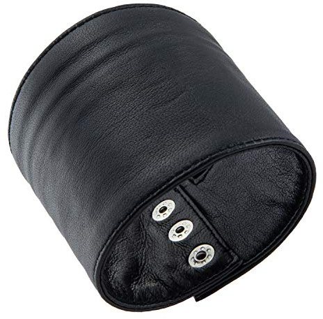 The Black Rose Armband mit Fach, als Geldbörse für das Handgelenk, Größe XL, Festival Accessoire aus Nappaleder, Schwarz, praktischer Stauraum für Geld, Fahrkarten, UVM.