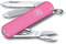 Victorinox Classic SD Mini Swiss Army Knife, Camping Pocket Knives, 7 Functions, Blade, Keyring, Pink