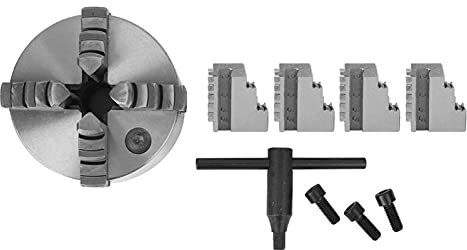 4 Backen Drehfutter Drehmaschine Selbstzentrierendes 4-Zoll/100mm Backendrehmaschine Bohrlochbohrung Drechselfutter Gehärtetes Selbstzentrierendes Gusseisen für Holzbearbeitung