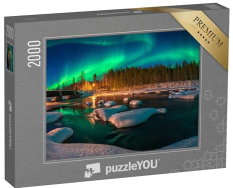 puzzleYOU: Puzzle 2000 Teile „Aurora Borealis: Nordlicht“ – aus der Puzzle-Kollektion Natur, Nordlichter, Himmel & Jahreszeiten