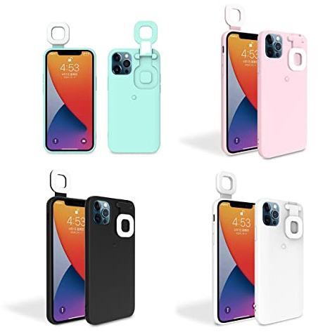 ReFind Light Ring iPhone Case for Selfie Photos, 3-Level Brightness and phone stand perfect for Makeup Photography and Selfie on Smartphone Video (Iphone X/Xs, White)