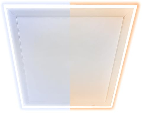 Heidenfeld chauffage infrarouge HF-HP500 avec éclairage | Cadre LED - panneau infrarouge plafond avec thermostat - marque allemande - télécommande (640 W réglable)