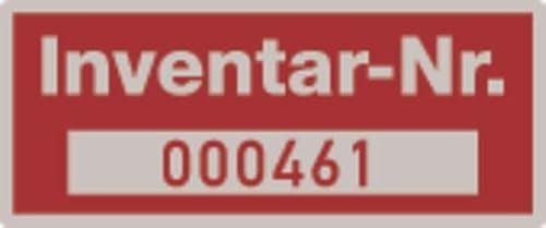 Schilder Klar 6801/61 Inventaretiketten aus Polyesterfolie, Fortlaufend Nummeriert, Folie Selbstklebend, Maße 25mm x 60mm, 100 Stück