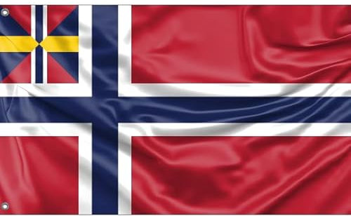 Bandiera della Norvegia 1844 | Stampa dal design unico | Made in EU (90 x 150 cm)