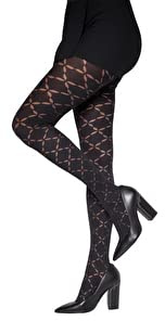 Gi&Gi Collant Donna Fantasia Jacquard 120 Den, Nero, M-L