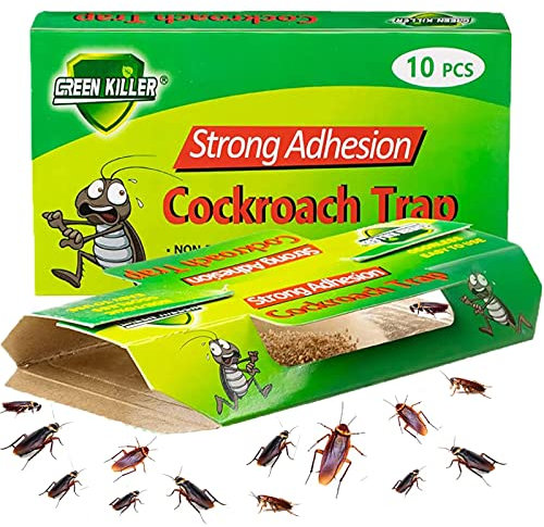QXNDXQ Trappola per scarafaggi 10 pezzi, potenti trappole per insetti appiccicosi, trappola appiccicosa per scarafaggi, non tossica