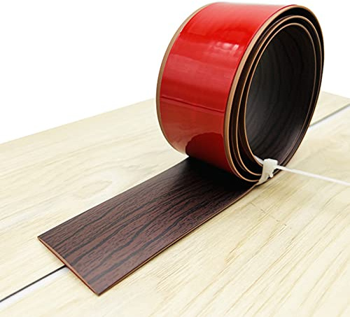 Profilo di copertura in PVC autoadesivo 1/3/10M, profilo di transizione impermeabile autoadesivo, profilo di chiusura, battiscopa in gomma, battiscopa per pavimento, moquette, laminato (Noce nera, 10M