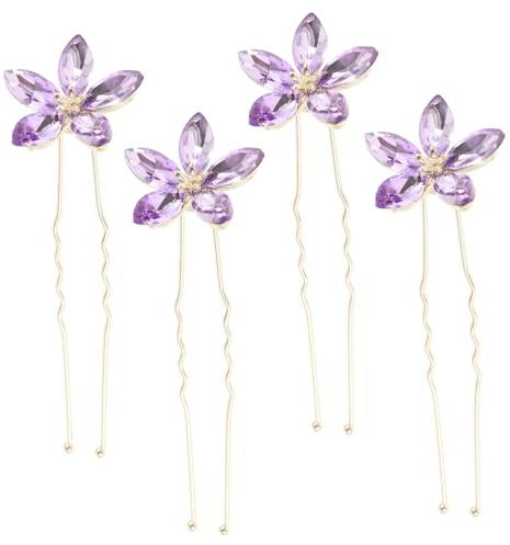 Beavorty Set di 4 Forcine per Chioma Sposa U Forma in Lega Strass, Accessori Eleganti e Facili da Indossare per Occasioni Formali e Acconciature Raffinate